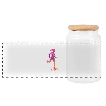cross-country féminin de - Boîte à biscuits avec couvercle en bois - blanc - Devant