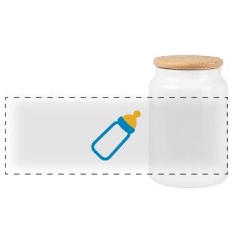 Baby bottle - Panoramic Cookie Jar with Wooden Lid - white - Front