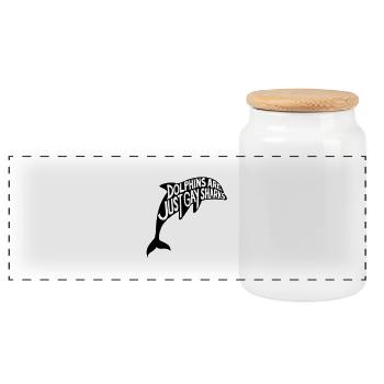 Les dauphins sont juste les requins gays - Boîte à biscuits avec couvercle en bois - blanc - Devant