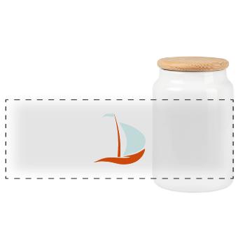 bateau à voile - Boîte à biscuits avec couvercle en bois - blanc - Devant