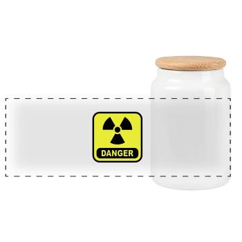 Danger atom - Panoramic Cookie Jar with Wooden Lid - white - Front