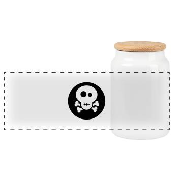 Fancy Skull - Panorama Keksdose mit Holzdeckel - Weiß - Vorne