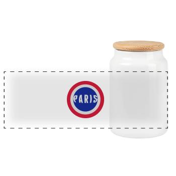 Paris drapeau France - Boîte à biscuits avec couvercle en bois - blanc - Devant