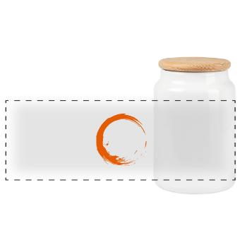 Kreis Bürste Design Neu Geschenk Vektor Form - Panorama Keksdose mit Holzdeckel - Weiß - Vorne