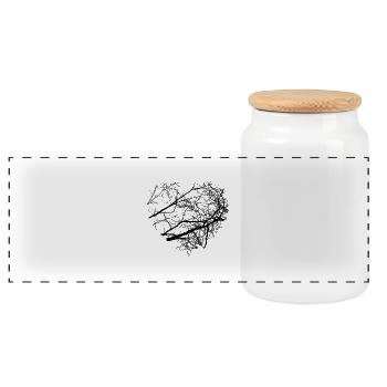 Cœur de l'arbre - Boîte à biscuits avec couvercle en bois - blanc - Devant