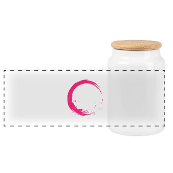 Kreis Design Bürste Pink Rosa Neu - Panoramic Cookie Jar with Wooden Lid - white - Front