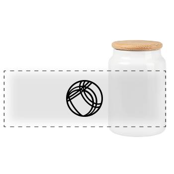 Boule - Panoramic Cookie Jar with Wooden Lid - white - Front