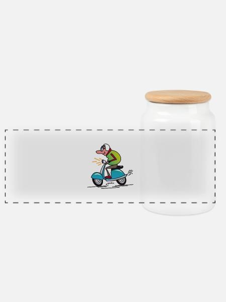 gambo Roller - Panorama Keksdose mit Holzdeckel - Weiß