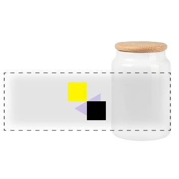 Abstract squares - Panoramic Cookie Jar with Wooden Lid - white - Front