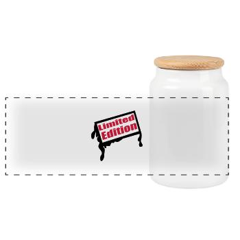 limeted - Panoramic Cookie Jar with Wooden Lid - white - Front