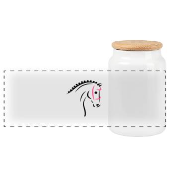 Sports Horse - Panorama Keksdose mit Holzdeckel - Weiß - Vorne