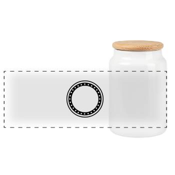star_cycle_1_f1 - Panoramic Cookie Jar with Wooden Lid - white - Front