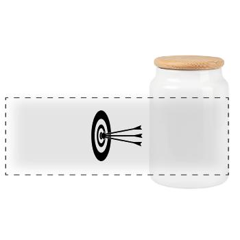 Archery Design - Panoramic Cookie Jar with Wooden Lid - white - Front