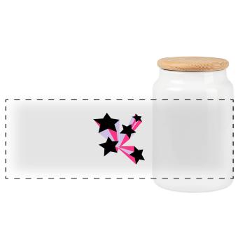 Sterne 3D - Boîte à biscuits avec couvercle en bois - blanc - Devant