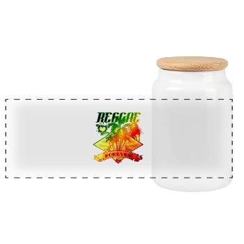 reggae forever - Boîte à biscuits avec couvercle en bois - blanc - Devant