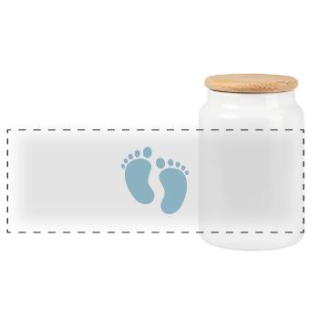baby_fuesse2 - Panoramic Cookie Jar with Wooden Lid - white - Front