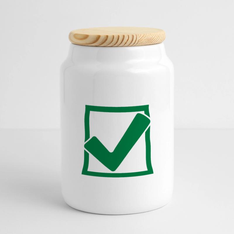 Rectangular hook logo Panoramic Cookie Jar with Wooden Lid