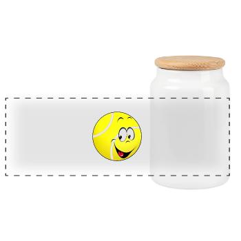 balle tennis enfant - Boîte à biscuits avec couvercle en bois - blanc - Devant