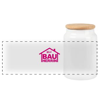 Bauherr Junior Kinder - Panorama Keksdose mit Holzdeckel - Weiß - Vorne