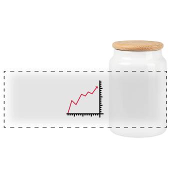 Diagramm - Panorama Keksdose mit Holzdeckel - Weiß - Vorne