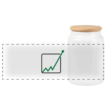 profit through the ceiling line ascending arrow ch - Panoramic Cookie Jar with Wooden Lid - white - Front