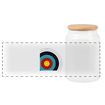 Target archery cutting - Panoramic Cookie Jar with Wooden Lid - white - Front