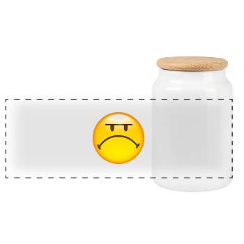 Smiley Glossy Mad - Panoramic Cookie Jar with Wooden Lid - white - Front