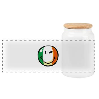 Smiley Flag Ireland - Boîte à biscuits avec couvercle en bois - blanc - Devant