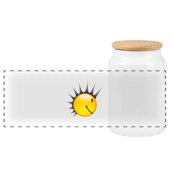 Smiley Punk Side - Boîte à biscuits avec couvercle en bois - blanc - Devant