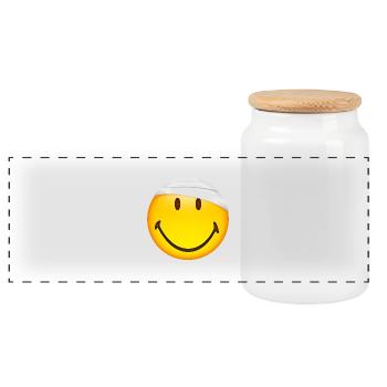 Smiley Injured - Panorama Keksdose mit Holzdeckel - Weiß - Vorne