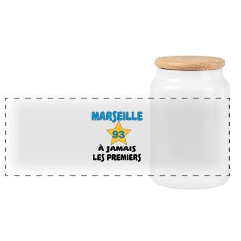 Marseille à jamais les premiers - Boîte à biscuits avec couvercle en bois - blanc - Devant