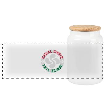 euskal herria - pays basque 18 - Boîte à biscuits avec couvercle en bois - blanc - Devant