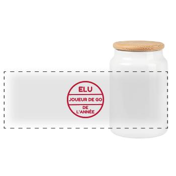 Jeu de Go Stratégie Sport Sportif Joueur - Boîte à biscuits avec couvercle en bois - blanc - Devant