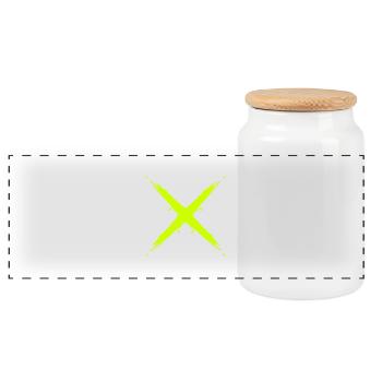Croix design vectoriel jaune - Boîte à biscuits avec couvercle en bois - blanc - Devant