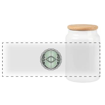 Vesica Piscis, Chalice Well, géométrie sacrée, vie - Boîte à biscuits avec couvercle en bois - blanc - Devant