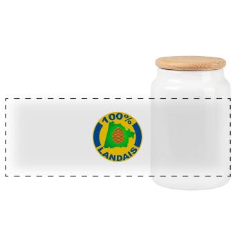 Landais - Landes - 40 - Boîte à biscuits avec couvercle en bois - blanc - Devant
