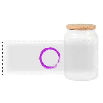 Circle purple vector - Panoramic Cookie Jar with Wooden Lid - white - Front