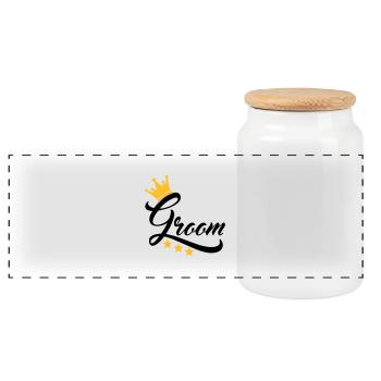 groom - Panorama Keksdose mit Holzdeckel - Weiß - Vorne