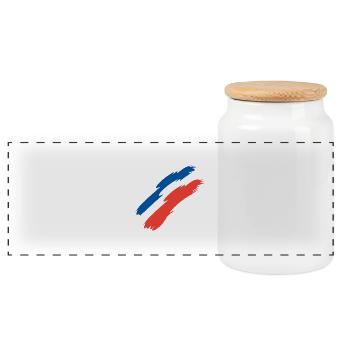 Drapeau drapeau de la France - Boîte à biscuits avec couvercle en bois - blanc - Devant