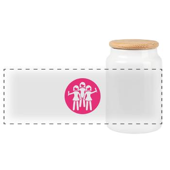 frauen party design - Panorama Keksdose mit Holzdeckel - Weiß - Vorne