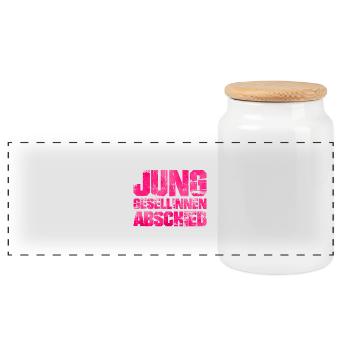 junggesellinnenabschied pink - Panorama Keksdose mit Holzdeckel - Weiß - Vorne