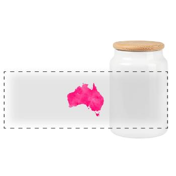 australia pink country - Panorama Keksdose mit Holzdeckel - Weiß - Vorne