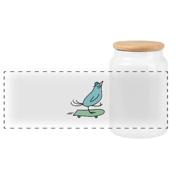 bird hangover - Boîte à biscuits avec couvercle en bois - blanc - Devant