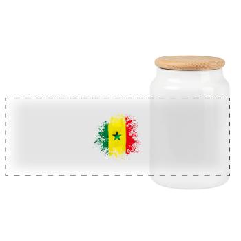 senegal flag design - Panorama Keksdose mit Holzdeckel - Weiß - Vorne