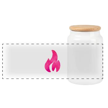 flamme feuer pink - Panorama Keksdose mit Holzdeckel - Weiß - Vorne
