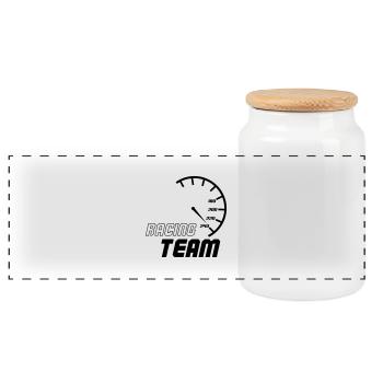 racing_team_001 - Panorama Keksdose mit Holzdeckel - Weiß - Vorne