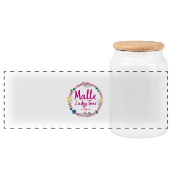 malle ladys tour - Panorama Keksdose mit Holzdeckel - Weiß - Vorne