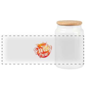 party crew colors - Panorama Keksdose mit Holzdeckel - Weiß - Vorne