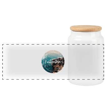 Fuerteventura - Panorama Keksdose mit Holzdeckel - Weiß - Vorne