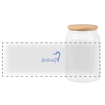 Joyeux anniversaire - Boîte à biscuits avec couvercle en bois - blanc - Devant